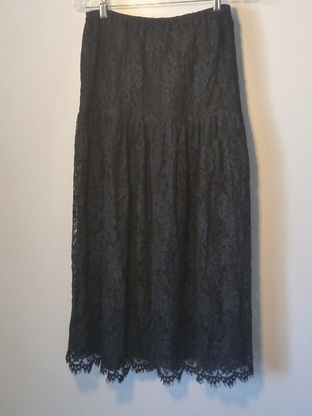 Kush Black Lace A-Line Midi Maxi Skirt